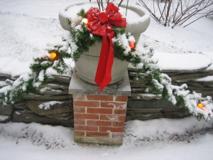 There is nothing like a white Christmas to make the outdoor decoration look their best.